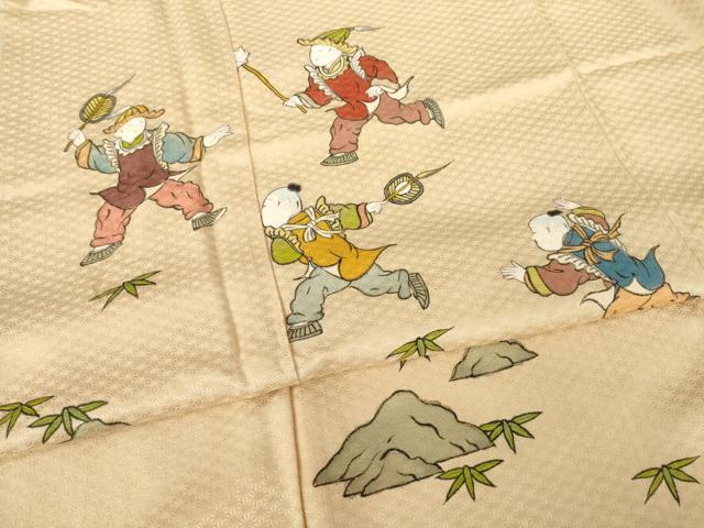 平和屋着物●訪問着　唐子　正絹　逸品　AABL0031ck