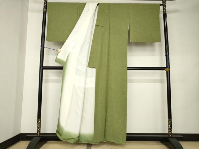 平和屋着物●上質な小紋　大小あられ　正絹　逸品　AABL0032ck