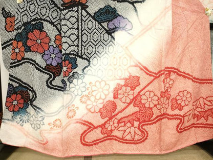 平和屋着物●豪華振袖　総絞り　流水花文　暈し染め　正絹　逸品　AABL0033ck