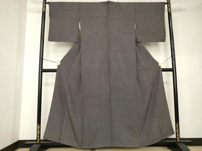 平和屋着物●上質な小紋　小花文　黒地　正絹　逸品　AABL0035ck