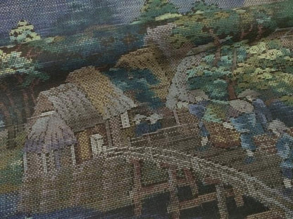 平和屋着物●都喜ヱ門　本場大島紬　9マルキ　人物風景文　藤絹織物謹製　正絹　逸品　AABL0038ck