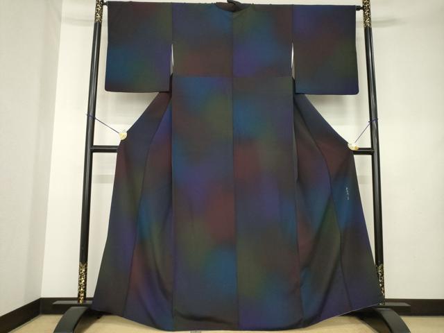 平和屋着物●前田仁仙　仁仙更紗　小紋　霞文　暈し染め　正絹　逸品　AABL0041ck