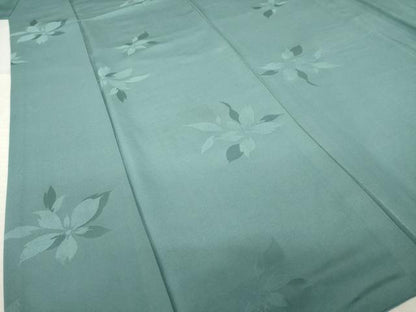平和屋着物●上質な色無地　舞花地紋　豆がら茶色　正絹　逸品　AABL0043ck