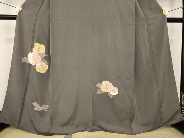 平和屋着物●訪問着　駒刺繍　舞花文　金彩　正絹　逸品　AABL0045ck