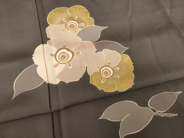 平和屋着物●訪問着　駒刺繍　舞花文　金彩　正絹　逸品　AABL0045ck
