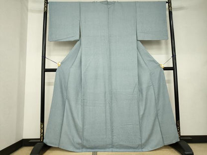 平和屋着物●上質な色無地　鉛色　正絹　逸品　AABL0050ck
