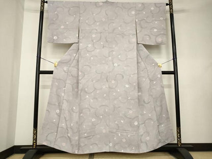 平和屋着物●上質な小紋　花唐草文　地紋起こし　正絹　逸品　AABL0053ck