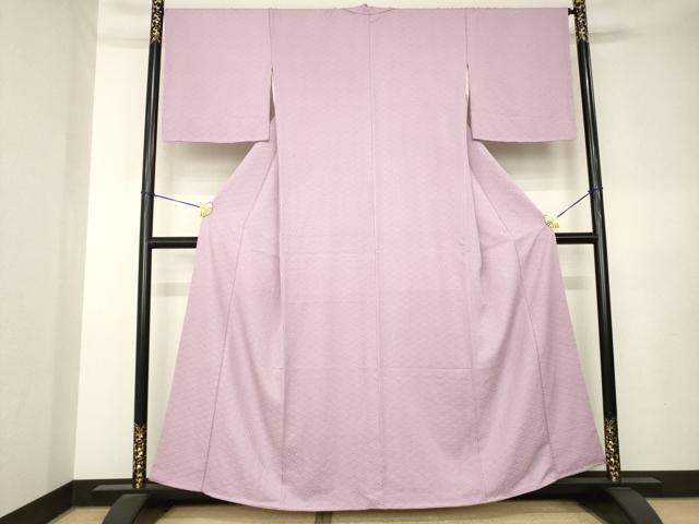 平和屋着物●上質な色無地　蜀江花地紋　石竹色　正絹　逸品　未使用　AABL0058ck