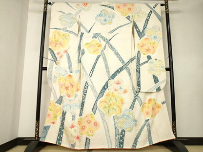 平和屋着物●豪華振袖　総絞り　枝梅　正絹　逸品　AABL0060ck
