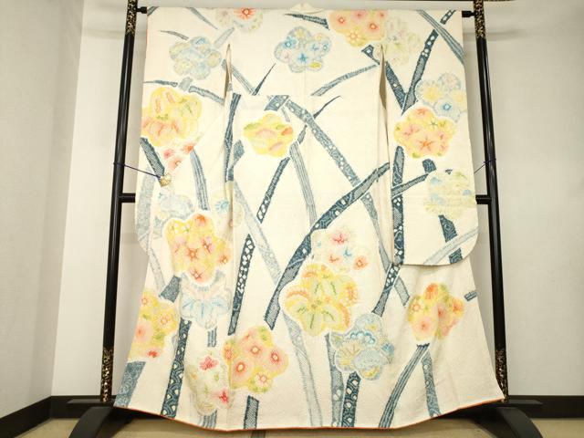 平和屋着物●豪華振袖　総絞り　枝梅　正絹　逸品　AABL0060ck