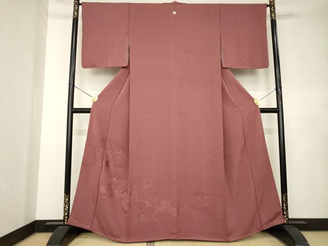平和屋着物●豪華色留袖　雲重ね花地紋　蘇芳香色　正絹　逸品　未使用　AABL0062ck