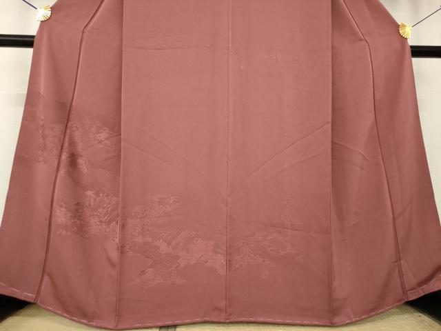 平和屋着物●豪華色留袖　雲重ね花地紋　蘇芳香色　正絹　逸品　未使用　AABL0062ck