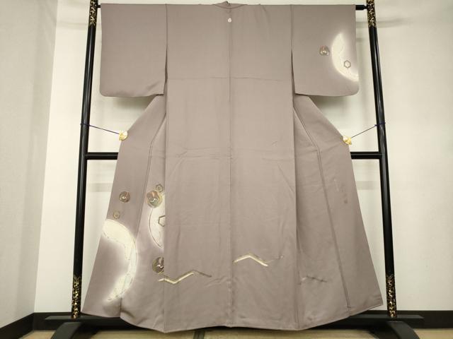 平和屋着物●奥村悟　訪問着　駒刺繍　竹屋町刺繍　鶴　暈し染め　金彩　正絹　逸品　AABL0063ck