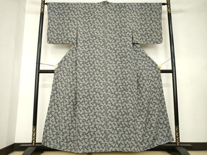 平和屋着物●上質な小紋　菊唐草　正絹　逸品　AABL0067ck