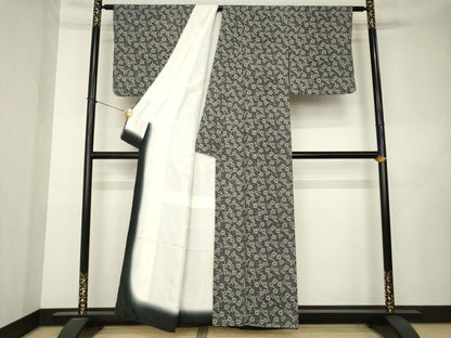 平和屋着物●上質な小紋　菊唐草　正絹　逸品　AABL0067ck