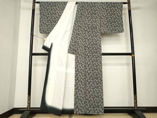 平和屋着物●上質な小紋　菊唐草　正絹　逸品　AABL0067ck