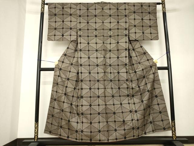 平和屋着物●本場大島紬　7マルキ　菱繋ぎ　正絹　逸品　AABL0068ck