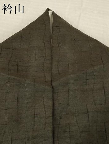平和屋着物●訪問着　紬地　ろうけつ染　段違い文様　正絹　逸品　AABL0070ck