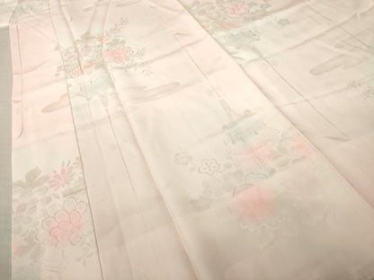 平和屋着物●振袖用長襦袢　袷　山車花地紋　暈し染め　正絹　逸品　AABL0071ck