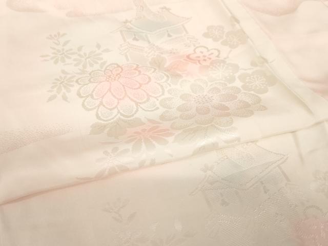 平和屋着物●振袖用長襦袢　袷　山車花地紋　暈し染め　正絹　逸品　AABL0071ck