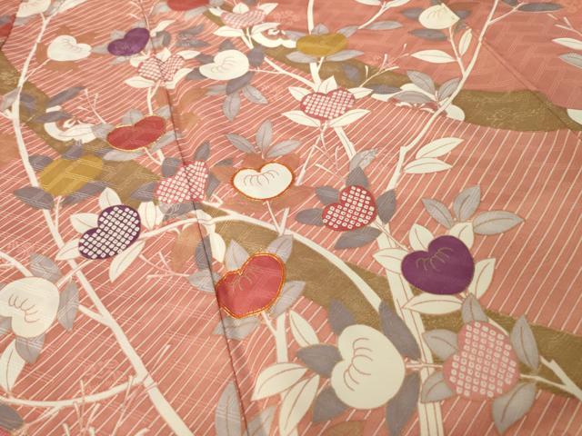平和屋着物●十日町老舗ブランド　吉澤友禅　吾妻徳穂　振袖　駒刺繍　橘　金彩　正絹　逸品　AABL0077ck