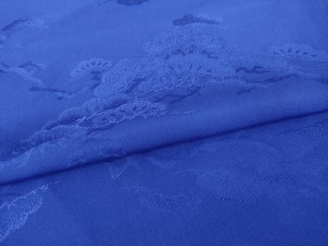 平和屋着物●上質な色無地　枝松地紋　紺色　正絹　逸品　AABL0078ck