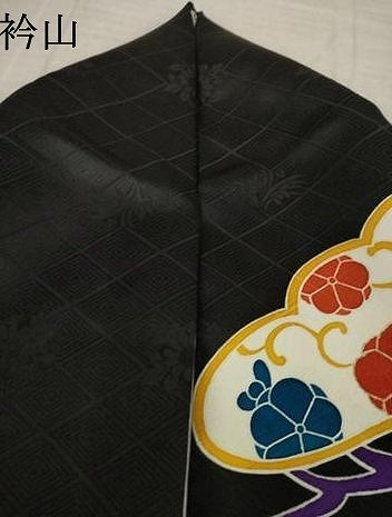 平和屋着物●豪華振袖　飛鶴吉祥松文　黒地　金彩　正絹　逸品　AABL0080ck