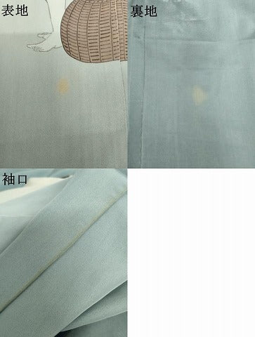 平和屋着物●長襦袢　袷　女人文　暈し染め　正絹　逸品　AABL0089cs