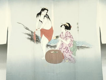 平和屋着物●長襦袢　袷　女人文　暈し染め　正絹　逸品　AABL0089cs