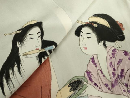 平和屋着物●長襦袢　袷　女人文　暈し染め　正絹　逸品　AABL0089cs