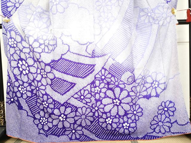 平和屋着物●豪華振袖　総絞り　絵巻花文　暈し染め　正絹　逸品　AABL0093cs