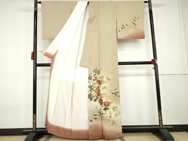 平和屋着物○ファッションデザイナー 花井幸子 訪問着 駒刺繍 光琳菊 梅 暈