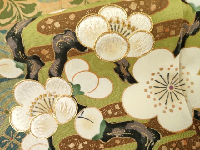 平和屋着物●ファッションデザイナー 花井幸子　色留袖　駒刺繍　松竹梅丸文　暈し染め　金糸　金彩　正絹　逸品　AABL0100cs