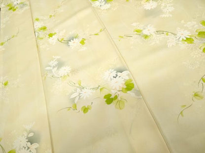 平和屋着物●上質な小紋　手描き　地紋起こし　花蔦の葉文　暈し染め　正絹　逸品　AABL0106cs