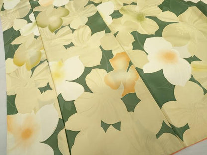 平和屋着物●上質な小紋　地紋起こし　舞花文　正絹　逸品　AABL0107cs