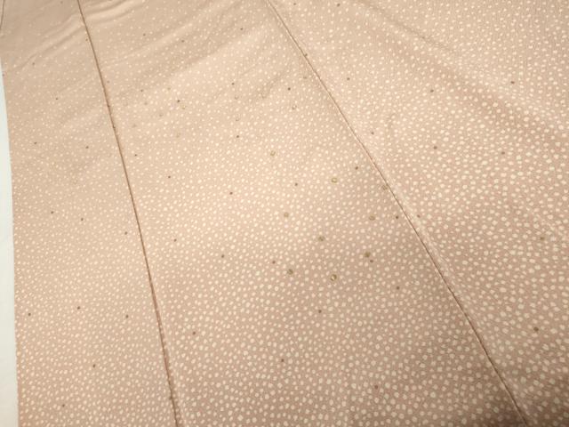 平和屋着物●ファッションデザイナー 花井幸子　訪問着　刺繍　あられ　水柿色地　金糸　金彩　正絹　逸品　AABL0108cs