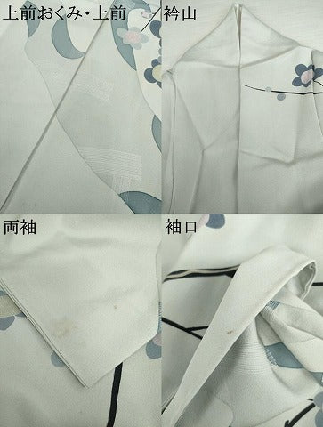 平和屋着物●京友禅　阪東峰彩　訪問着　枝梅　正絹　逸品　AABL0109cs
