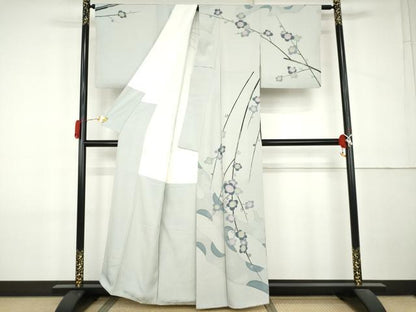 平和屋着物●京友禅　阪東峰彩　訪問着　枝梅　正絹　逸品　AABL0109cs