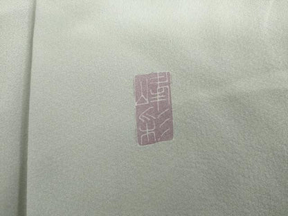 平和屋着物●京友禅　阪東峰彩　訪問着　枝梅　正絹　逸品　AABL0109cs