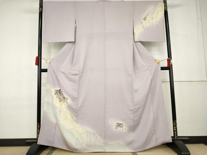 平和屋着物●訪問着　女人文　暈し染め　金銀彩　正絹　逸品　AABL0113cs