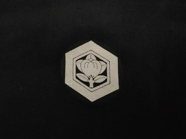 平和屋着物●男性　黒紋付・羽織セット　正絹　逸品　AABL0115cs
