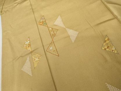 平和屋着物●訪問着　刺繍　花蝶文　暈し染め　正絹　逸品　AABL0118cs