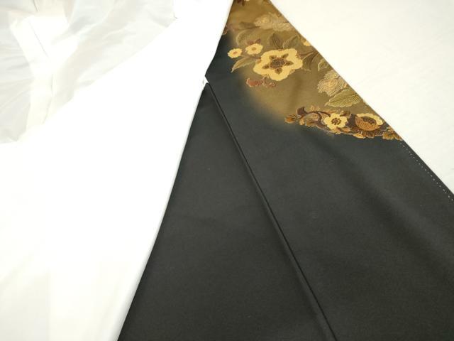 平和屋着物●豪華黒留袖　泰常　鳳凰更紗花文　暈し染め　金銀彩　正絹　逸品　AABL0119cs