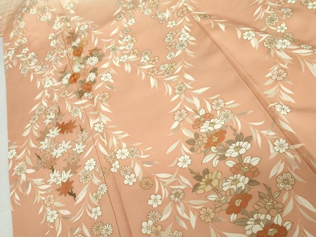 平和屋着物●訪問着　駒刺繍　枝垂れ桜文　暈し染め　金彩　正絹　逸品　AABL0120cs