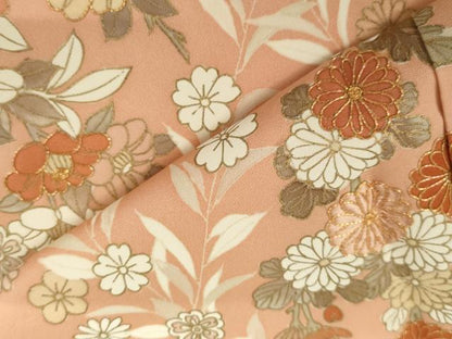 平和屋着物●訪問着　駒刺繍　枝垂れ桜文　暈し染め　金彩　正絹　逸品　AABL0120cs