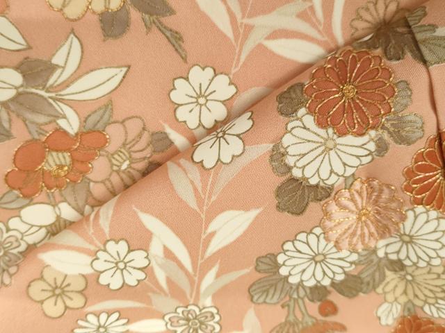 平和屋着物●訪問着　駒刺繍　枝垂れ桜文　暈し染め　金彩　正絹　逸品　AABL0120cs