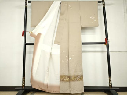 平和屋着物●訪問着　枝花文　暈し染め　金銀彩　正絹　逸品　AABL0123cs