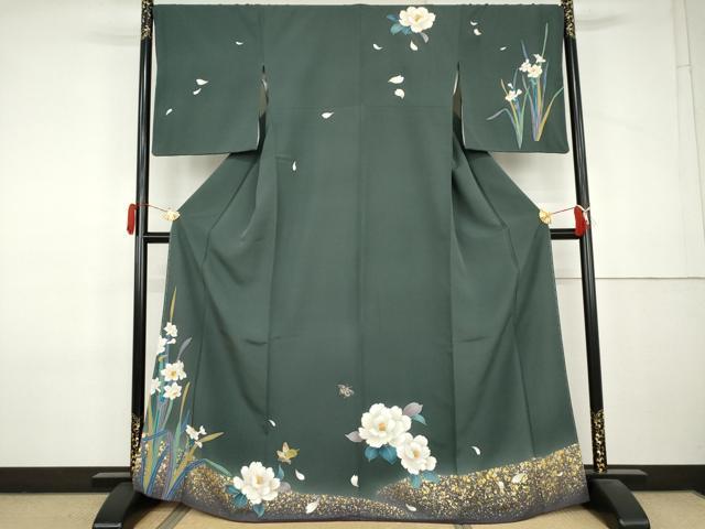 平和屋着物●訪問着　花蝶文　金彩　鈴乃屋扱い　正絹　逸品　AABL0124cs