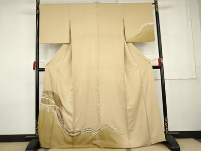 平和屋着物●訪問着　流水文　暈し染め　金彩　正絹　逸品　AABL0127cs