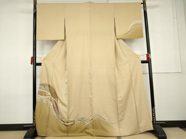 平和屋着物●訪問着　流水文　暈し染め　金彩　正絹　逸品　AABL0127cs